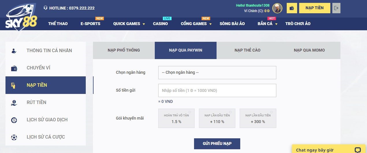 Cách nạp và rút tiền đơn giản, thuận lợi cho bạn
