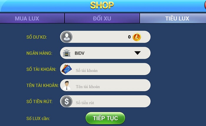 68gamebai fm Rút tiền tại LuxClub