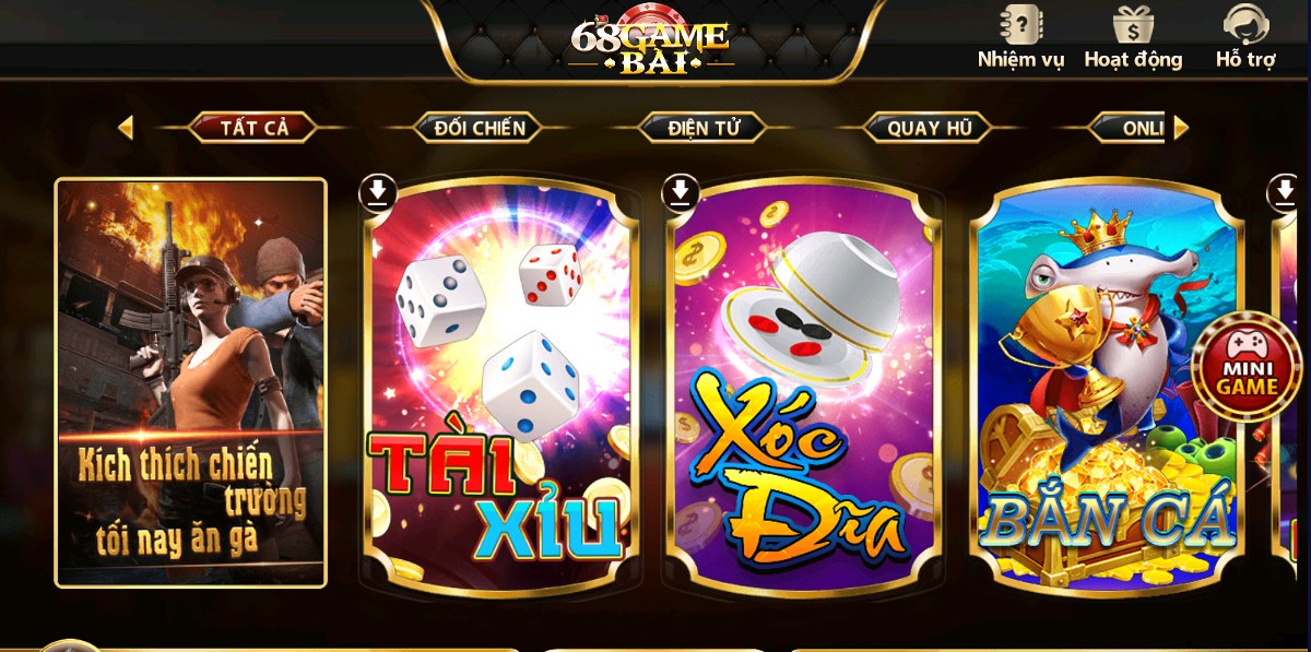 68gamebai fm Kho game đa dạng và hấp dẫn