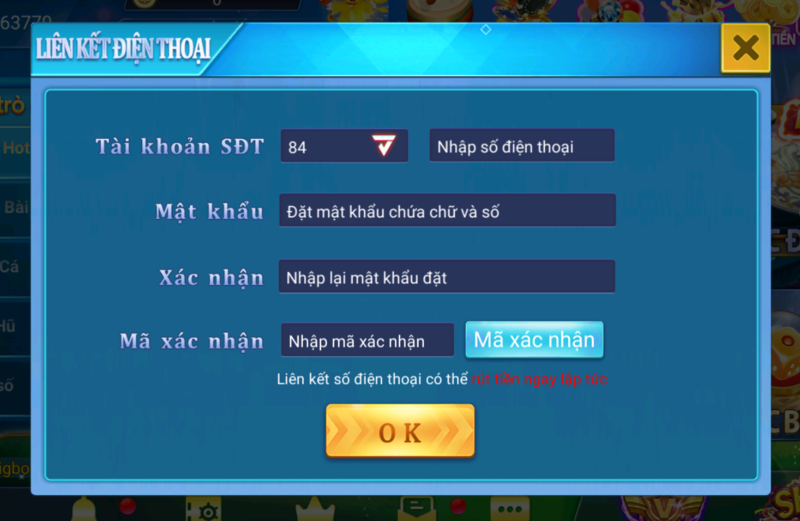 68gamebai fm Đăng ký tài khoản cổng game đổi thưởng qua số điện thoại cực nhanh