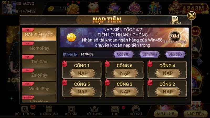 68gamebai fm Nạp tiền chơi game cá cược, ăn thưởng lớn mỗi ngày tại Win456