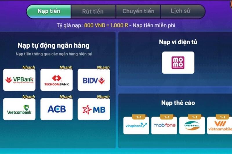 68gamebai fm Vô số hình thức nạp tiền Rio66 cho anh em lựa chọn