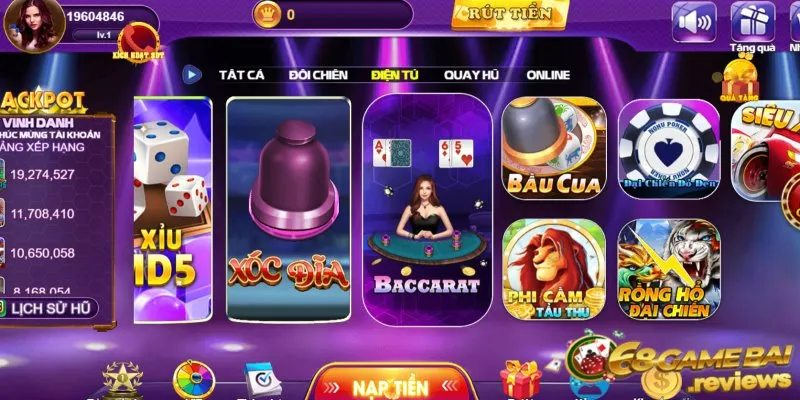 68gamebai fm Rồng hổ đại chiến 68 game bài - game điện tử chất