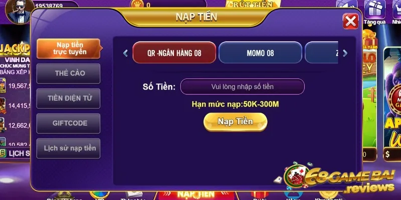 68gamebai fm Các phương thức thanh toán tại 68 game bài